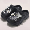 Women DIY Silver Chain Bear Charm EVA Clogs, Platform Garden & Beach Sandals for Summer Spring Autumn