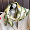 Silk-Feel Square Scarf 70 x 70 cm (27.6 x 27.6 in) Floral Satin Neckerchief – Women's Hair Band, Bandana & Wrap