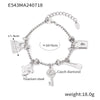 316L Stainless Steel Heart Charm Bracelet for Women 18K Gold Plated with Shining Zircon Pendant