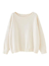 Plus Size Women's Casual Round Neck Knit Sweater - Solid Color Long Tunic