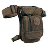 Men's Canvas Drop Leg Bag Military Motorcycle Messenger Crossbody Waist Fanny Pack