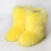 Women's Mid-Calf Faux Fox Fur Snow Boots – Plush-Lined Warm Winter Boots, Up to EU 46