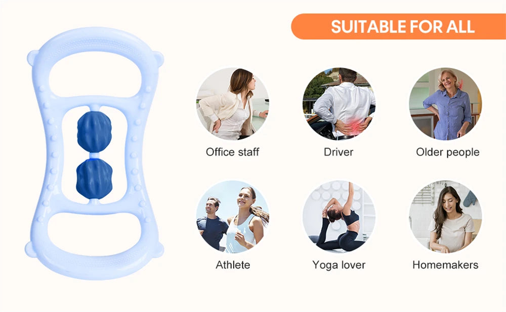 12-Wheel Manual Leg & Body Massage Roller – Full-Coverage Thigh, Calf & Arm Muscle Relief