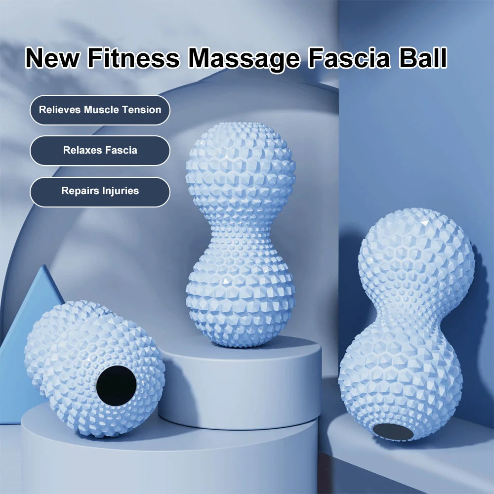 Peanut Massage Ball Yoga Roller for Deep Tissue Back, Leg & Foot Massage – Plantar Fascia Relief