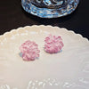 Red & Blue Enamel Flower Stud Earrings for Women - Five-Petal Crystal Floral Studs, Korean Cute Fashion