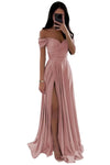 Off-the-Shoulder Lace V-Neck Backless Ball Gown — Floor-Length Bridesmaid & Prom Dress (Black, White, Burnt Orange)