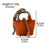 Mini Leather Basket Bag Keychain - Cute Round Pendant Handbag for Bluetooth Earbuds & Small Items