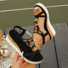 Braided Band Wedge Sandals for Women — Low Heel Slip-On Gladiator Beach Sandals