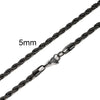 Twisted Rope Chain Necklace for Men & Women — Stainless Steel, 16–36 in (40–91 cm), 2–5 mm, Gold or Silver