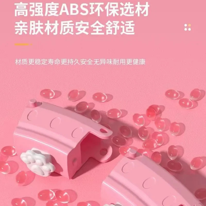 Smart Adjustable Weighted Hula Hoop for Women with Removable Design & Built-in Counter - Waist, Abdomen & Core Fitness