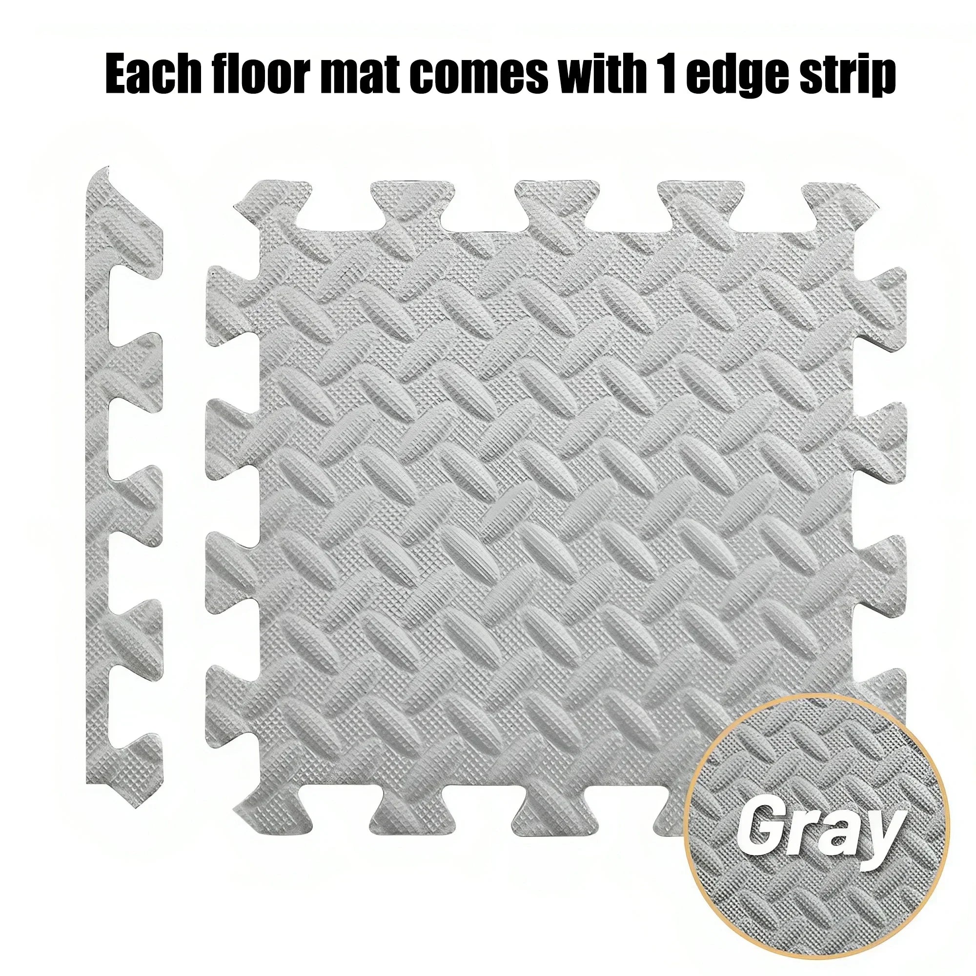 12-Pack EVA Interlocking Foam Floor Tiles 12 x 12 in (30 x 30 cm) 10 mm – Non-Slip Home Gym & Kids Play Mat, Black/Grey
