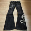 Y2K Retro Double-Waist Lace-Up Micro Flare Jeans for Women — Washed Streetwear