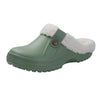 Fur-Lined Clog Slippers for Women – Waterproof EVA Padded House & Garden Shoes, Plush Winter Slides