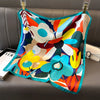 Satin-Look Square Scarf 27.6 x 27.6 in (70 x 70 cm) Cat Print Headscarf, Neck Wrap & Bandana for Women