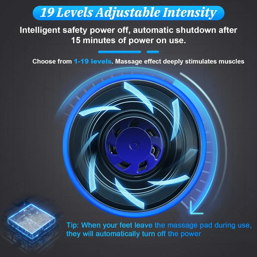 EMS TENS Foot Massager Mat – Foldable Electric Foot Pad, 19 Intensity Levels & 8 Modes for Muscle Stimulation