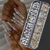Mini Caviar Beads Nail Art 12-Grid Gold and Silver Micro Ball Charms 0.5–3mm (0.02–0.12in) with Magnetic Picker Pen