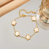 316L Stainless Steel Lucky Five-Petal Flower Bracelet For Woman Stylish Plum Blossom Five-Leaf Clover Party Exquisite Jewelry