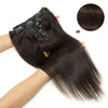 Natural Black Remy Clip-In Human Hair Extensions 7-Piece Set 12-24 in (30-60 cm)