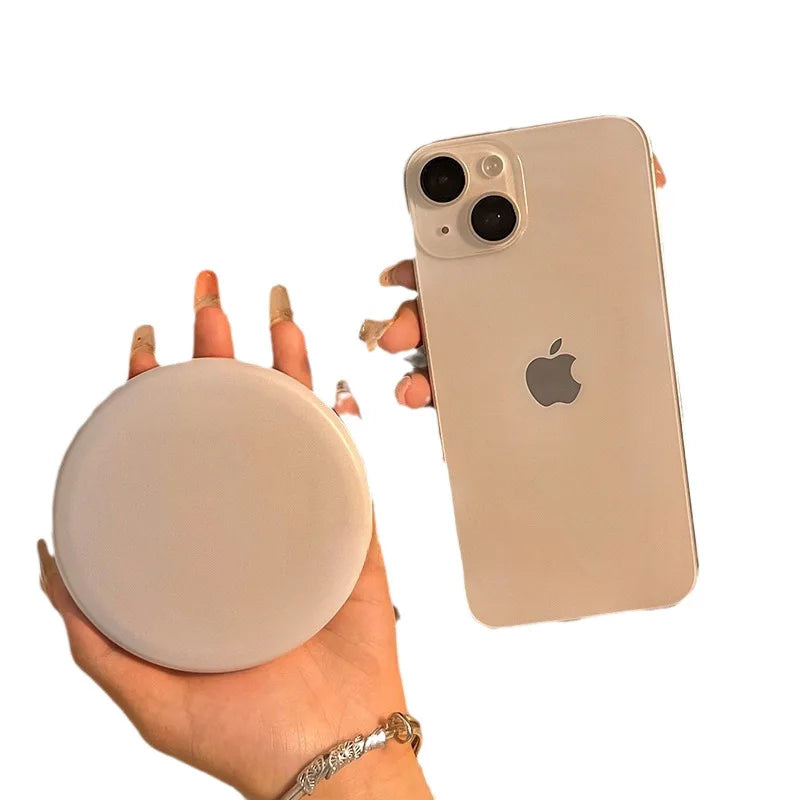 Portable LED Makeup Mirror — Pocket Mini Handheld Folding Lighted Round Mirror