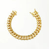 Rhombus Cuban Miami Link Chain Bracelet 8–14mm (0.31–0.55 in) Stainless Steel Gold — Hip Hop Rock Unisex