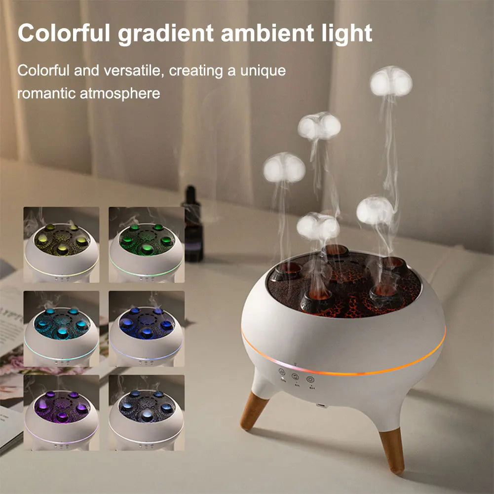Jellyfish 250ml Aromatherapy Diffuser Remote Control Cool Mist Humidifier with Colorful Night Lights