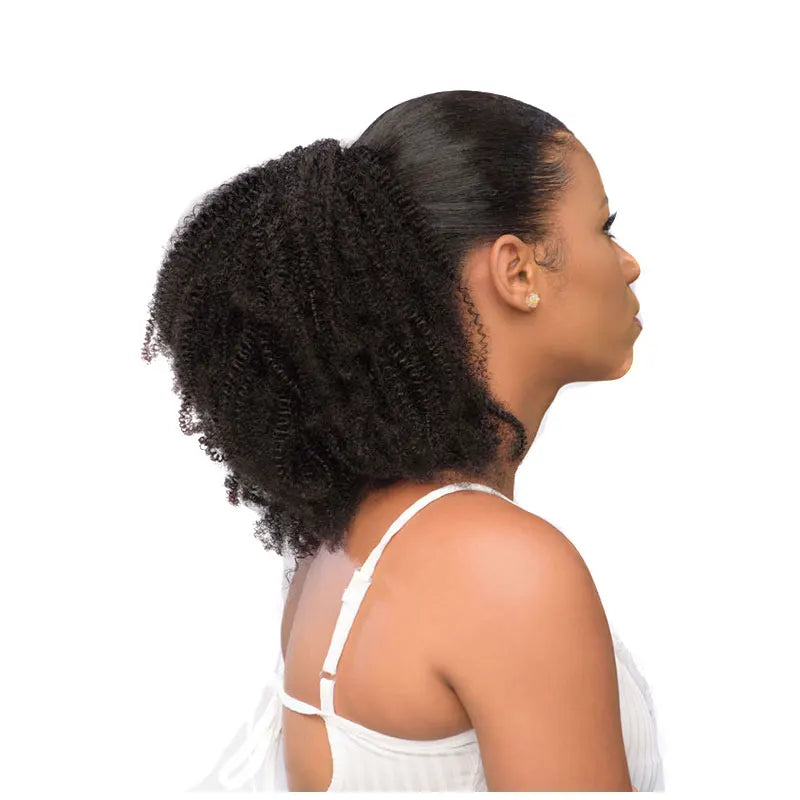 Afro Kinky Curly Drawstring Ponytail 100% Human Hair 3C/4A 8-26 Inch Brazilian Remy Clip-In for Black Women