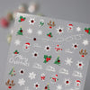 Gold Snowflake & Snowman 3D Self-Adhesive Christmas Nail Stickers with Rhinestones, 10.3 x 8 cm (4.06 x 3.15 in) Sheet