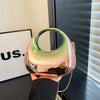 Clear Acrylic Half-Moon Evening Clutch - Transparent Wedding & Party Shoulder Bag for Women