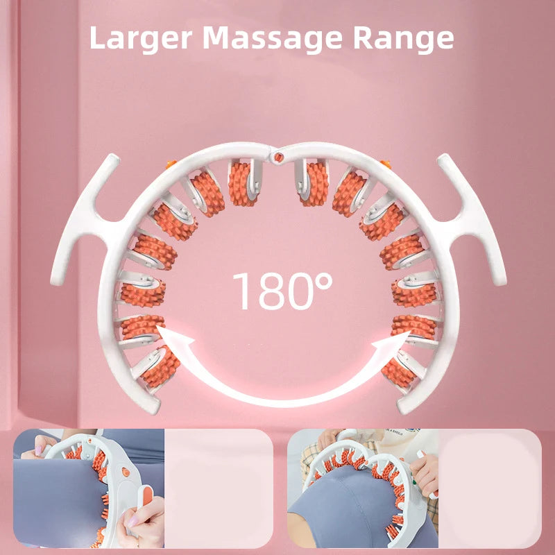 14-Wheel Anticellulite Massage Roller — Full-Coverage Leg & Body Massager for Neck, Shoulders, Abdomen