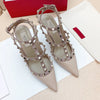 Gladiator Heeled Sandals for Women Rivet Ankle Strap Patent Leather Thin High Heels (6–10 cm / 2.4–3.9 in)
