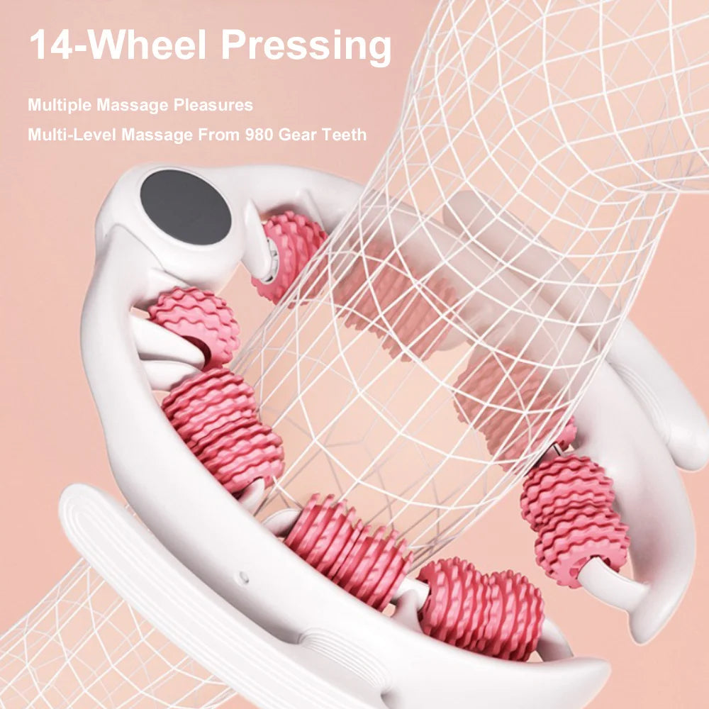 8-Wheel Full-Coverage Manual Massage Roller – Deep Tissue Leg, Arm & Waist Massager