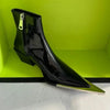 Luxury Pointed-Toe Chelsea Ankle Boots for Women – Black Chunky Square Heel, Side Zip Metal Accent