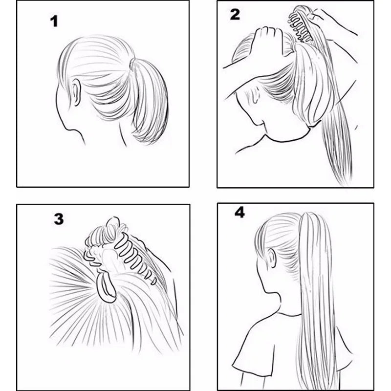 24-Inch (61 cm) Clip-In Straight Ponytail Hair Extension, Heat-Resistant Synthetic Claw Clip for Women, Blonde/Black