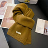 Women's 100% Wool Knitted Scarf - Thick Soft Pashmina Shawl Solid Winter Wrap 7.9 x 63 in (20 x 160 cm)