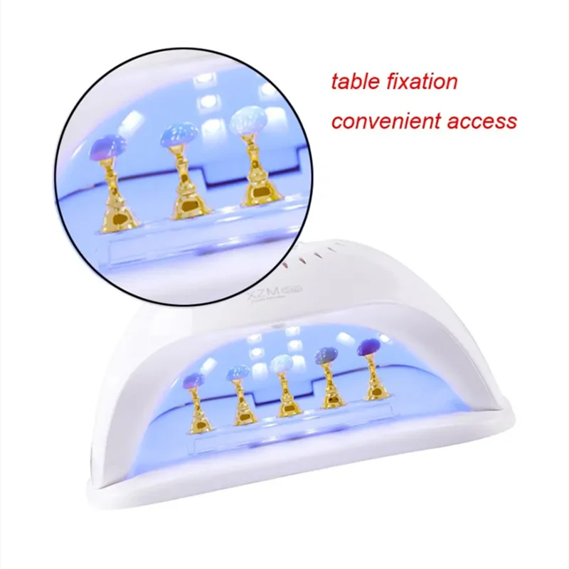 5-Pack Magnetic Nail Tip Holders with Acrylic Base – Gold Silver Rose Gold Nail Art Display Stand for Gel Polish Manicure