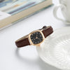 Women's Small 23mm Quartz Watch Leather Strap Arabic Numerals Fashion Wristwatch