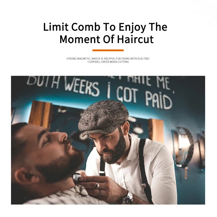 10-Pack Black Hair Clipper Guide Combs – Universal Trimmer Attachments for Barber & Home Salon