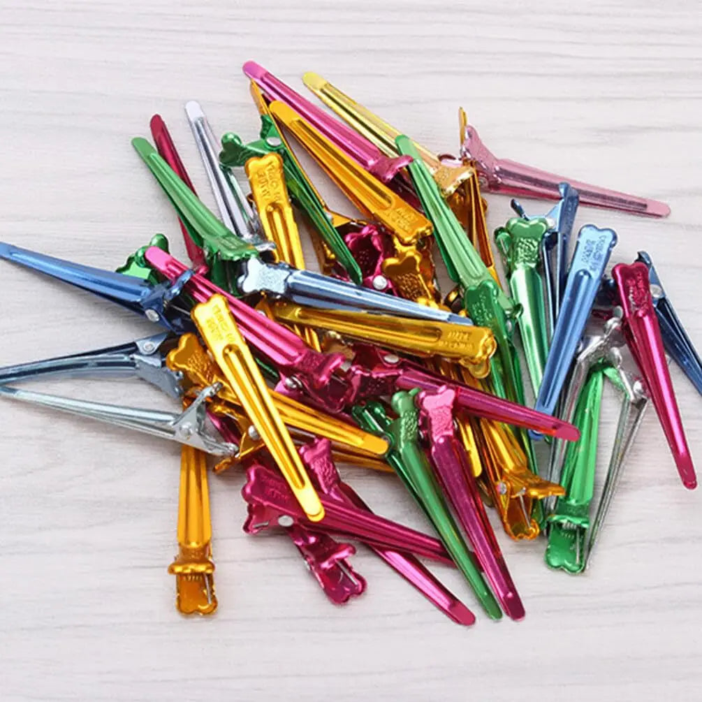 47-Piece Mini Metal Hairdressing Clips - Heat Resistant Colorful Hairpins for Salon & Home Styling