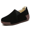 Women's Winter Cow Suede Loafers — Plush Wool-Lined Platform Moccasins, Warm Slip-On Flats