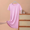 Plus Size Short Sleeve Mid-Length Summer Sleepdress XL–8XL | Lightweight Solid Color Homewear Nightgown