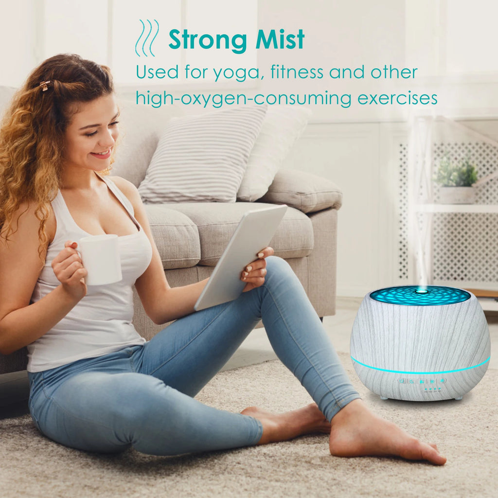 DELIXING Smart WiFi Humidifier & Aroma Diffuser 500 ml (16.9 fl oz) 7-Color LED Night Light — Works with Alexa & Google Home