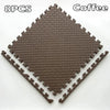 EVA Interlocking Floor Tile 30×30×1 cm (11.8×11.8×0.4 in) Leaf Texture Non-Slip Shock-Absorbing Gym, Yoga & Baby Play Mat