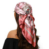 Square Satin Foulard Scarf 90 x 90 cm (35 x 35 in) Neckerchief Bandana Hijab for Women