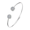 Geometric Gold-Color Cuff Bangle with Cubic Zirconia, Women's Fashion Bracelet for Party & Everyday