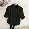 Women's Chiffon Short Sleeve Blouse Lightweight Summer Casual Office Shirt - White