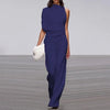Off-Shoulder Wide Leg Jumpsuit for Women, High Waist Office Romper with Full-Length Flare Pants – Spring/Summer
