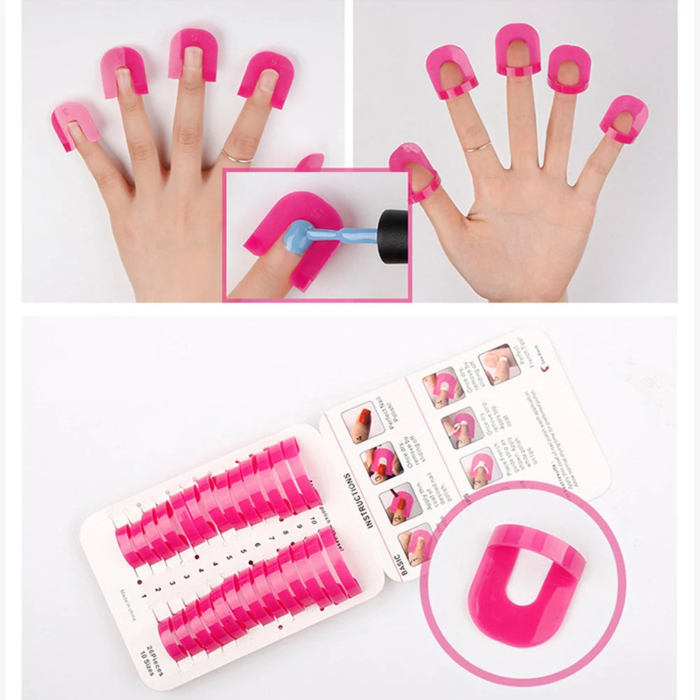 26-Pack Nail Polish Protectors — U-Shape Finger & Toe Guards, Soft Stretch Silicone Nail Art Shields