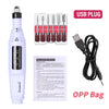 Portable USB Electric Nail Drill Machine – 6-Color Nail Polisher & Sander for Manicure Pedicure, 20,000 RPM, Includes 6 Drill Bits & Sanding Bands