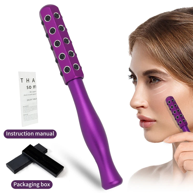 Large Facial Massage Stick Roller - Aluminum Alloy Face & Body Massager