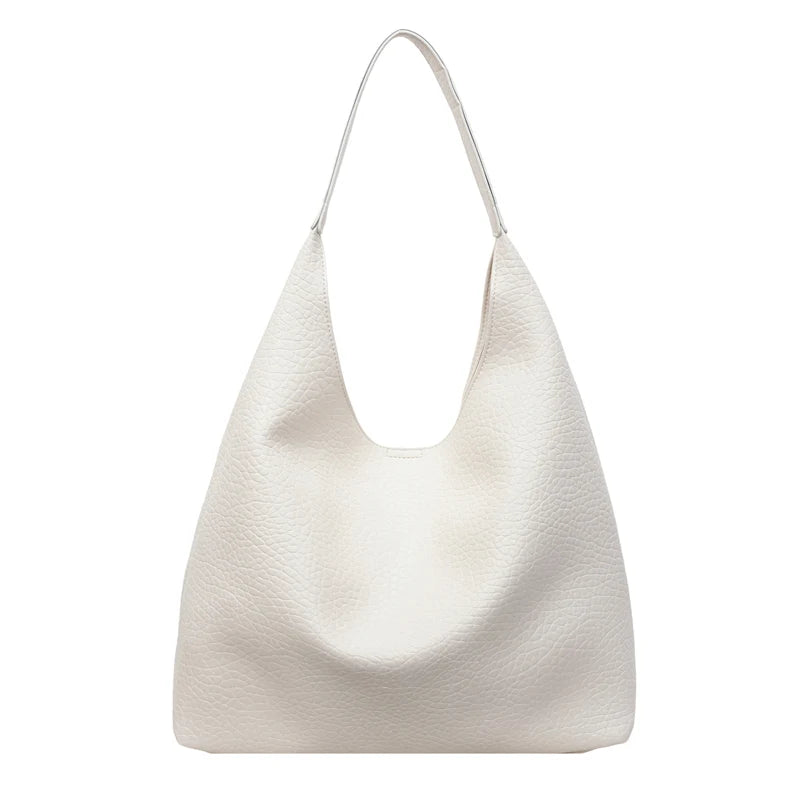 Large High-Capacity Retro PU Leather Hobo Shoulder Bag for Women – Bucket Purse